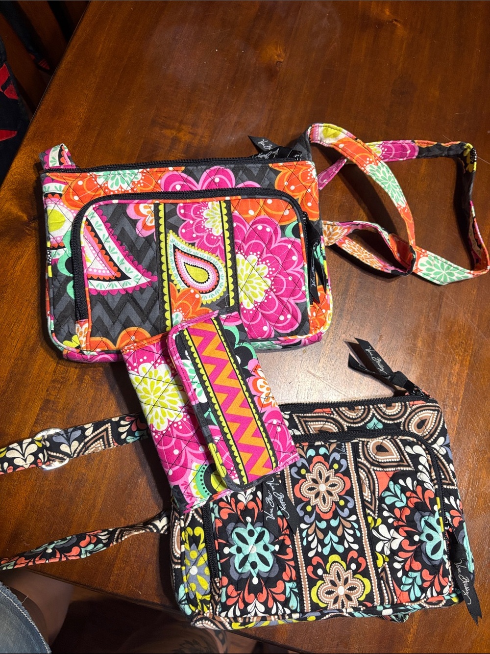 Quilted Floral Crossbody Bag in Bright Multicolor Vera Bradley-3PC